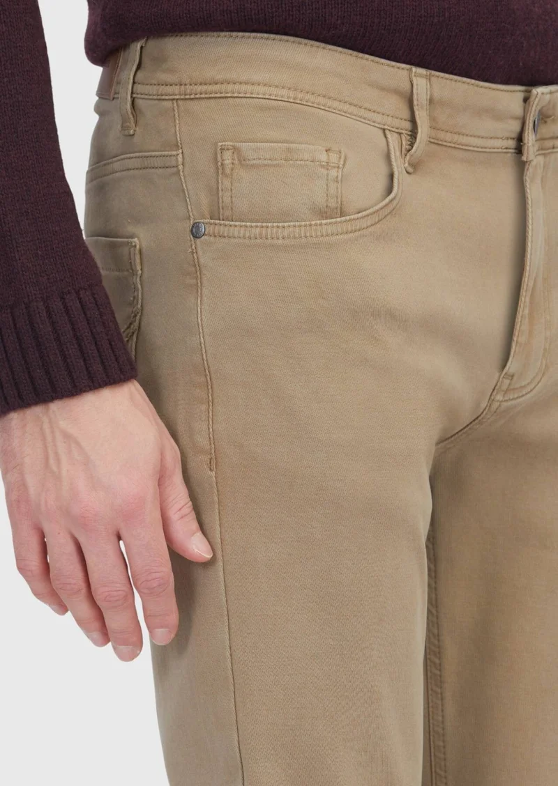 RAMSEY Mink Knitting Slim Fit Casual Cotton Blended Trousers