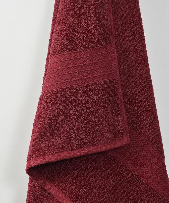 Flary - 100% Cotton Premium Towels for Bath | Large Size | 3X Soft & Absorbent | 520 GSM | 1 Piece Bath Towel for Men/Women | Urban Comfort | 75 cms x 150 cms (1, Maroon)  - Image 5