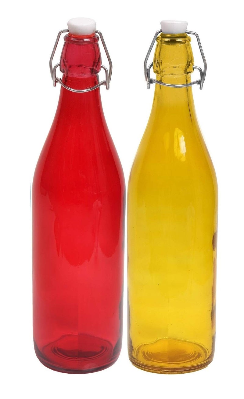 MACHAK Baatli Glass Water Bottle - 1 litre (Set of 4, Multicolour) - Image 5