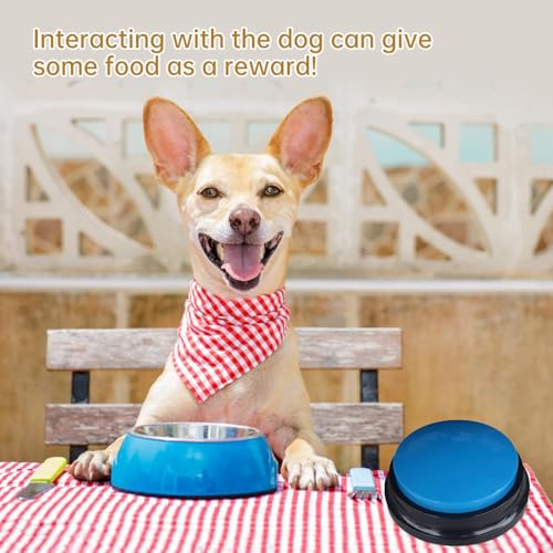 PELTEFLU Voice Recording Button, Dog Buttons for Communication Pet Training Buzzer, 30 Second Voice Record and Playback, Funny Gift for Study Office Home 4 Pack Red/Blue/Rose/Orange - Image 4
