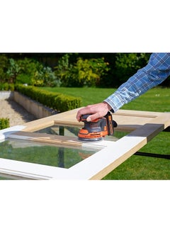 BLACK+DECKER 18V Cordless Ergonomic Random Orbital Sander Black And Orange Bdcros18N Xj  - Image 4