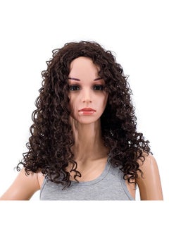 SWACC SWACC 20-Inch Long Big Bouffant Curly Wigs for Women Synthetic Heat Resistant Fiber Hair Pieces with Wig Cap (Dark Brown-4#)  - Image 2