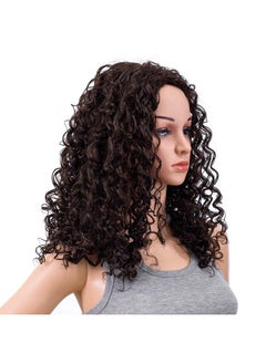 SWACC SWACC 20-Inch Long Big Bouffant Curly Wigs for Women Synthetic Heat Resistant Fiber Hair Pieces with Wig Cap (Dark Brown-4#)  - Image 3