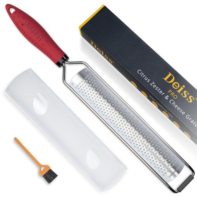 PRO CITRUS ZESTER MANUAL CHEESE GRATER PARMESAN LEMON GINGER GARLIC NUTMEG CHOCOLATE SHARP STAINLESS STEEL BLADE DISHWASHER SAFE