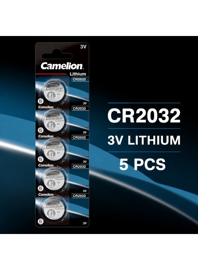 Camelion CR2032 3V Lithium Coin Cell Batteries 5 Pack for Car Key Fobs, Digital Scales, Watches & Electronics - Image 2