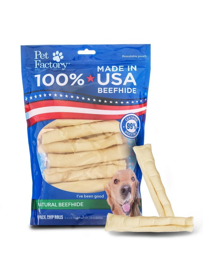 بيت فاكتوري حلوى مضغ للكلاب مصنوعة من جلد البقر بنسبة 100% من Pet Factory، مقاس 5 بوصات، بنكهة طبيعية، 18 قطعة/عبوة واحدة  - Image 1
