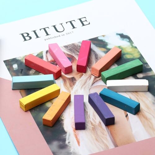 ARROLLIANT Hair Chalk Temporary Hair Dye Soft Pastels Salon Kit Vibrant Colours Set of 12 - Image 5