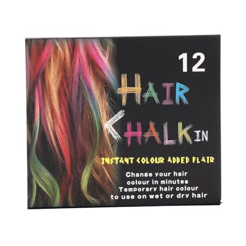 ARROLLIANT Hair Chalk Temporary Hair Dye Soft Pastels Salon Kit Vibrant Colours Set of 12 - Image 1