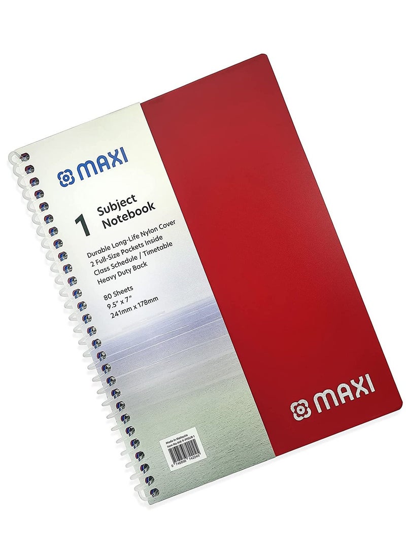 Maxi - دفتر 80 ورقة مقاس B5 غلاف أحمر - Image 1