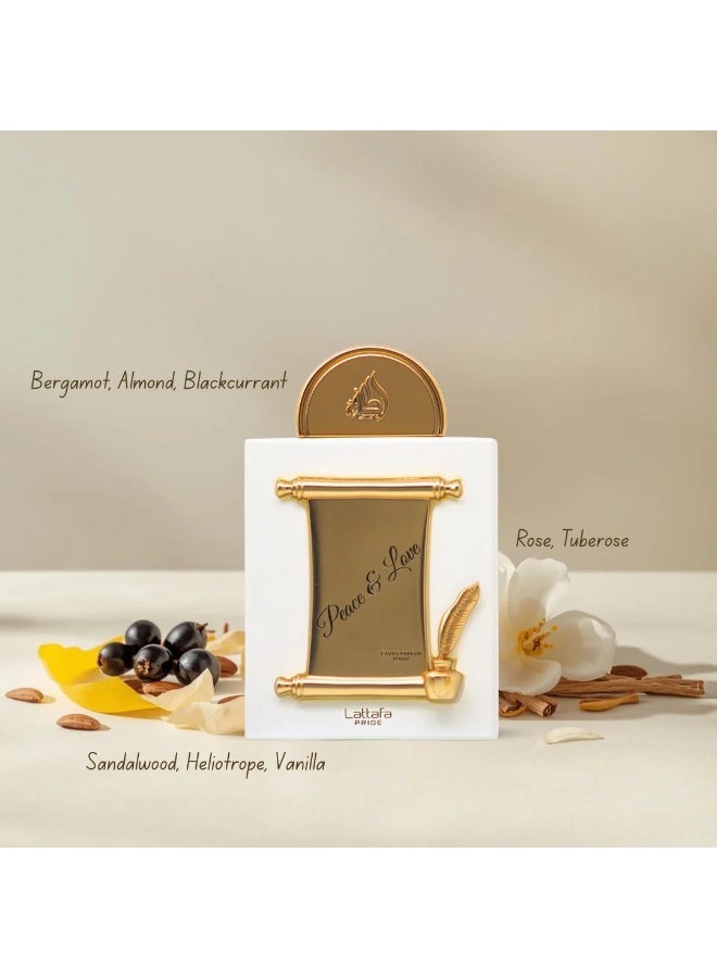 Lattafa PRIDE GIFTSET Peace & Love | Set 3-Piece (Edp 100ml + Edp 20ml + Deodorant 200ml) - Image 5