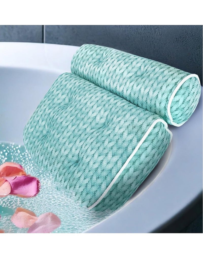LADYMCBATH Lady McBath Bath Pillow - Luxury Bath Pillows for Tub Neck and Back Support - Powerful Suction Cups, Machine Washable Bathtub Accessory for Relaxation (Turquoise)  - Image 1
