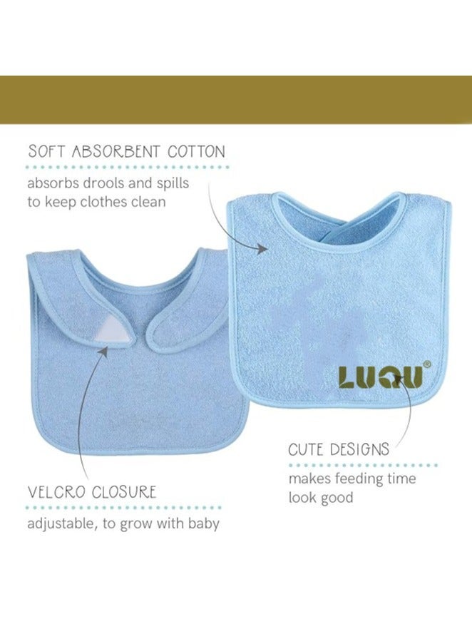 LuQu 3 Bibs Set Soft Washable Adjustable 0+ months - Image 4