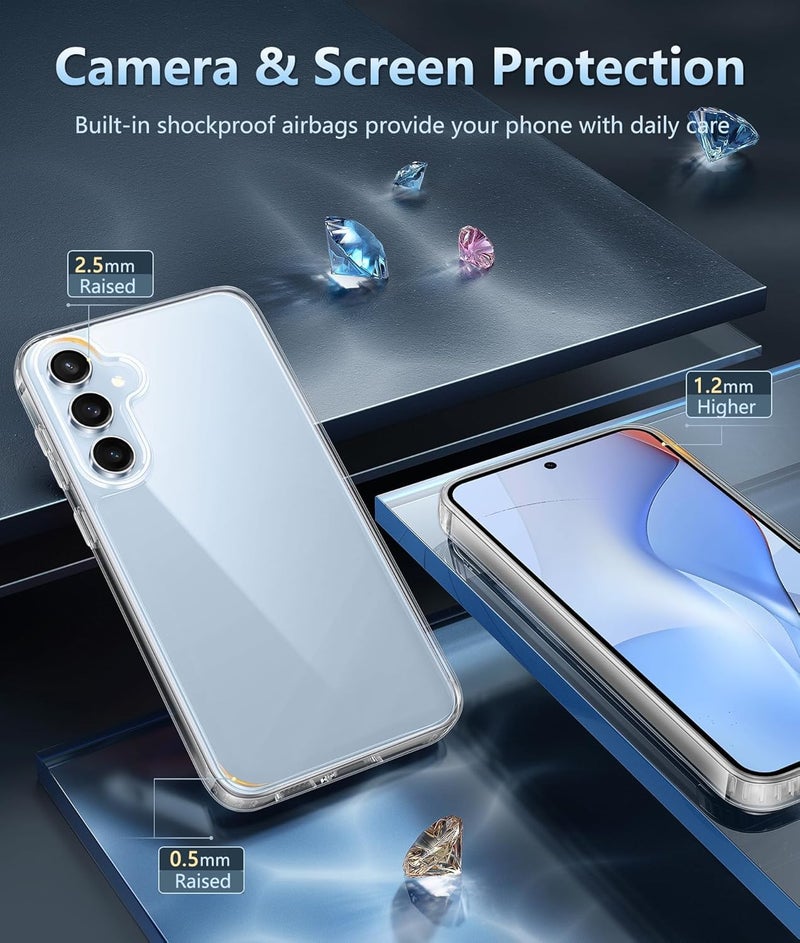 Realcase غطاء خلفي سيليكون لجهاز سامسونج S24 FE 5G، مقاوم للخدوش، شفاف، واقي من الصدمات، غطاء خلفي لجهاز سامسونج جالاكسي S24 FE 5G - Image 5