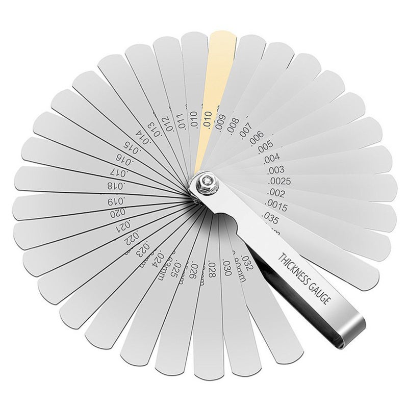 Feeler Gauge 32 Dual Marked Blades Durable Stainless Steel & Brass - Foldable Design Gap Gauge for Mechanics Engineers Automotive Woodworking Use - Image 1