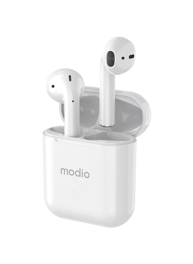 modio Wireless Earbuds With Touch Control and Noise Cancelling and Bluetooth 5.3 White  - Image 2