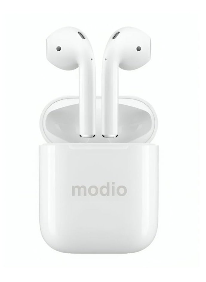 modio Wireless Earbuds With Touch Control and Noise Cancelling and Bluetooth 5.3 White  - Image 1