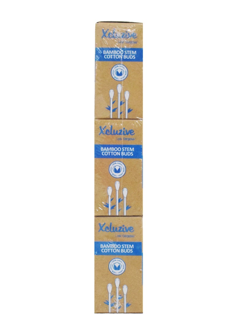 Xcluzive Xcluzive Bamboo Stem Cotton Buds 200's X 3 Value Pack  - Image 3