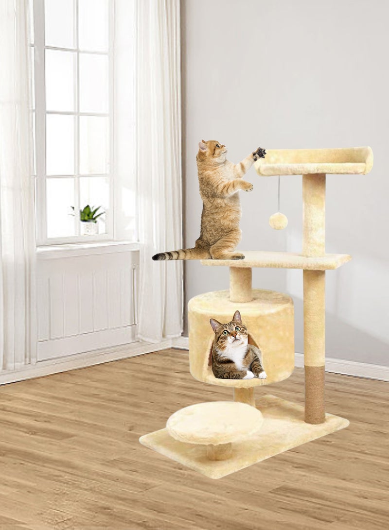Kidle Wooden Pet Cat Climbing Frame Cat Tree Toy With Cat House Cat Jumping Platform Claw Scratching Post 40*35*88cm - Image 5