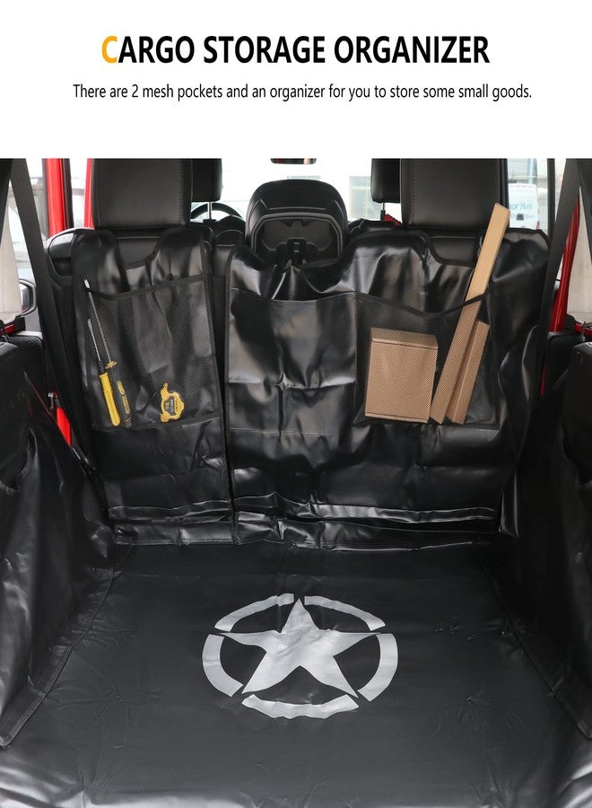 RERPRO Pet Dog Cargo Liner Trunk Mat for 2007-2025 Jeep Wrangler JK JL 4 Door Unlimited Sahara Rubicon Rear Trunk Floor Mat Cargo Liner Dogs Seat Cover, All Weather Waterproof, Star - Image 4