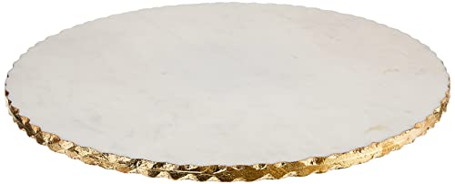 Mud Pie 41140011 Marble Lazy Susan White 16 dia