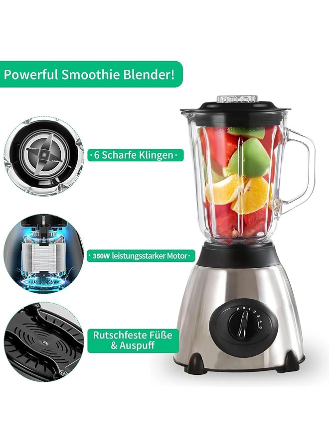 دينكس خلاط عالي الطاقة 2800 واط، كوب زجاجي سعة 1.5 لتر، 5 إعدادات للسرعة، شفرات من الفولاذ المقاوم للصدأ - Image 3