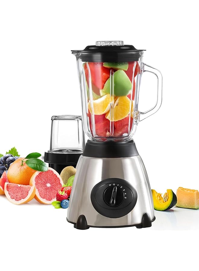 دينكس خلاط عالي الطاقة 2800 واط، كوب زجاجي سعة 1.5 لتر، 5 إعدادات للسرعة، شفرات من الفولاذ المقاوم للصدأ - Image 2