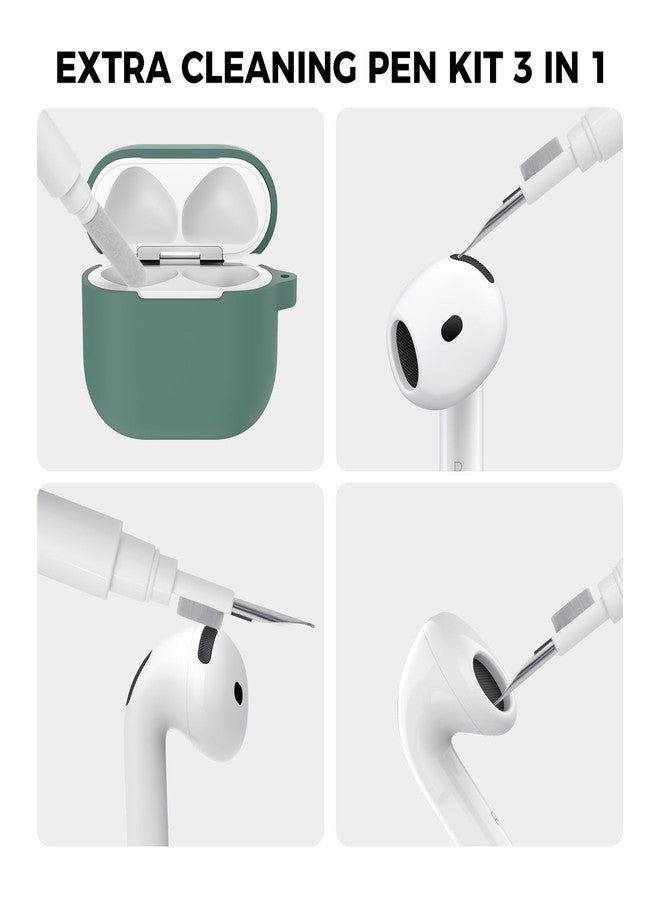 AhaStyle AirPods 4 Case Cover (2024) with Cleaning Kit Soft Silicone AirPods 4th Generation Case Full Body Shockproof Cover Skin for Apple iPods 4 Support USB-C Charging Case and Wireless Charging - Image 4
