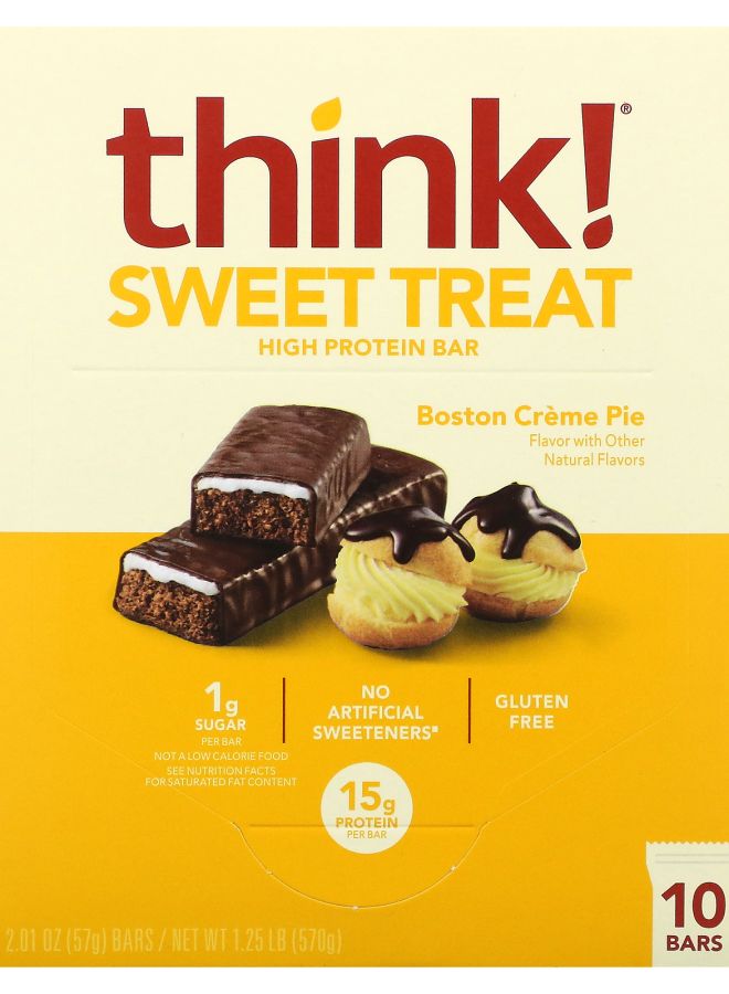Think Sweet Treat High Protein Bar Boston Creme Pie 10 Bars 2.1 oz (57 g)
