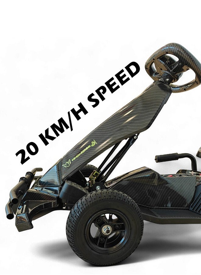 Wind Horse Kids Electric Go-Kart 250W Motor, 36V 4Ah Battery, 20km/h Speed, 8 Inches Tires, Steel Alloy Frame, Reverse Button, LED Wheels, 35-Min Ride Time, 4 Wheel Racer Car For Kids, Ride On Toy  - Image 4
