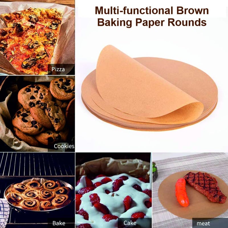 Oddy Ecobake Brown Cooking & Baking Paper Circles, 250 Unbleached & Chlorine Free Pre-Cut Rounds, Size 9 inch, Ideal for Baking Cakes, Best Suitable for Airfryer, Microwave, Oven & Steamer - Image 3