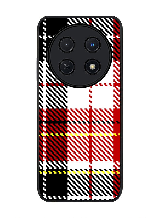 Stylizedd Rugged Black edge case for Huawei nova 12i 4G, Slim fit Soft Case Flexible Rubber Edges Anti Drop TPU Gel Thin Cover -  English Flannel - Image 1