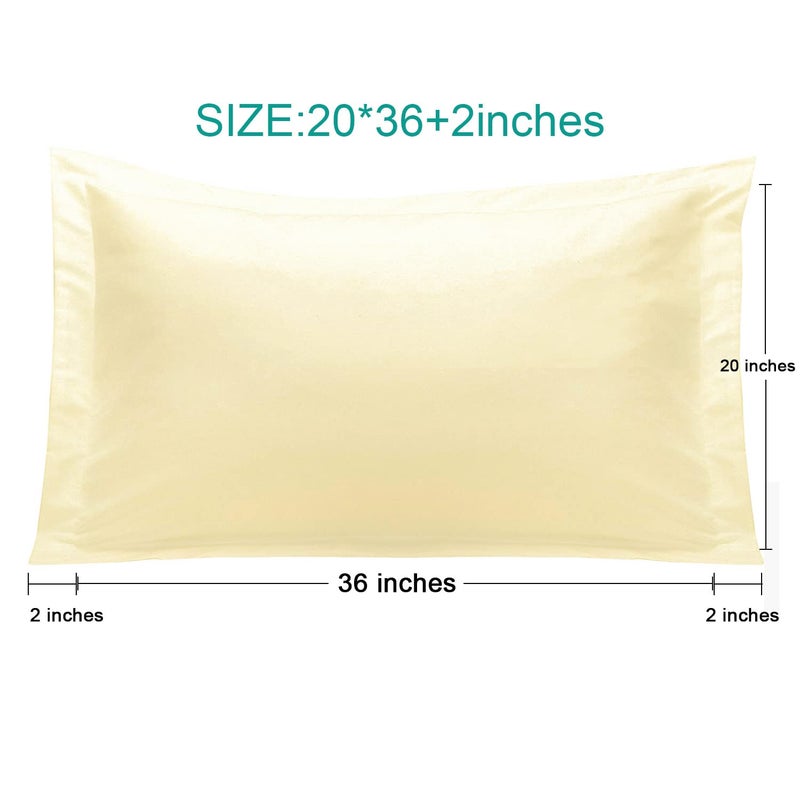 إن تي باي NTBAY King Pillow Shams - 2 Pack Microfiber 20x36 Covers Sham - Super Super and Dozy Wrinkle Resistant 20x36 Indces Oxford Plowcases Ivory  - Image 5