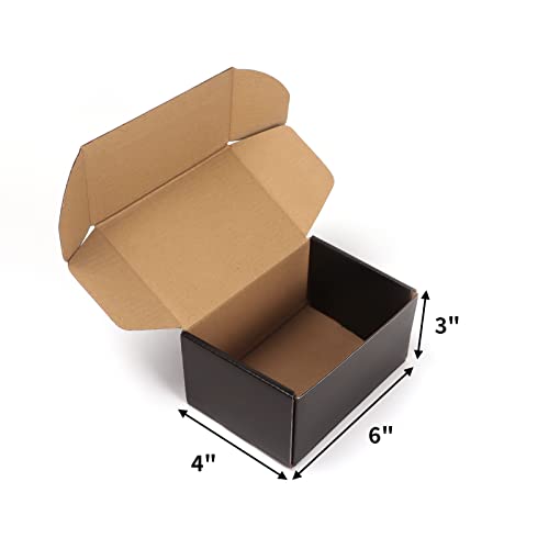 EXYGLO Shipping Cardboard Boxes for Small Business, Packing and Mailing, 6x4x3 - Pack of 25, Black - Image 2