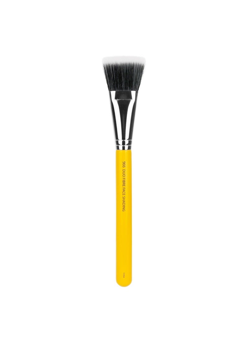 Bdellium Tools Bdellium Tools Professional Makeup Brush - Studio Series 966 Duo Fibre Face Shading - With Soft Synthetic Fibers, For Effortless Blending, Contouring, and Shading (Yellow, 1pc) 