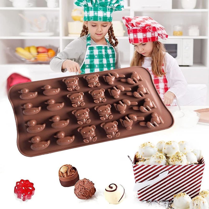 Husaini Mart HUSAINI MART 1pc 24 Cavity Silicone Easter Egg Bunny Theme Chocolate Mould Cake Decorating Candy Jelly Icecube Cake Topper DIY Baking Mould Multicoloured  - Image 3