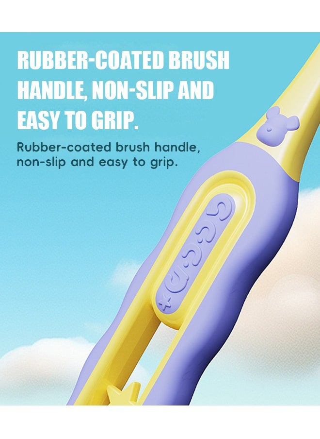 Dr.Baek 4 Pcs Three Sided Toothbrush for Kids, Extra Soft Nano Toothbrush, BPA Free Kids Toothbrush (Colorful)  - Image 4