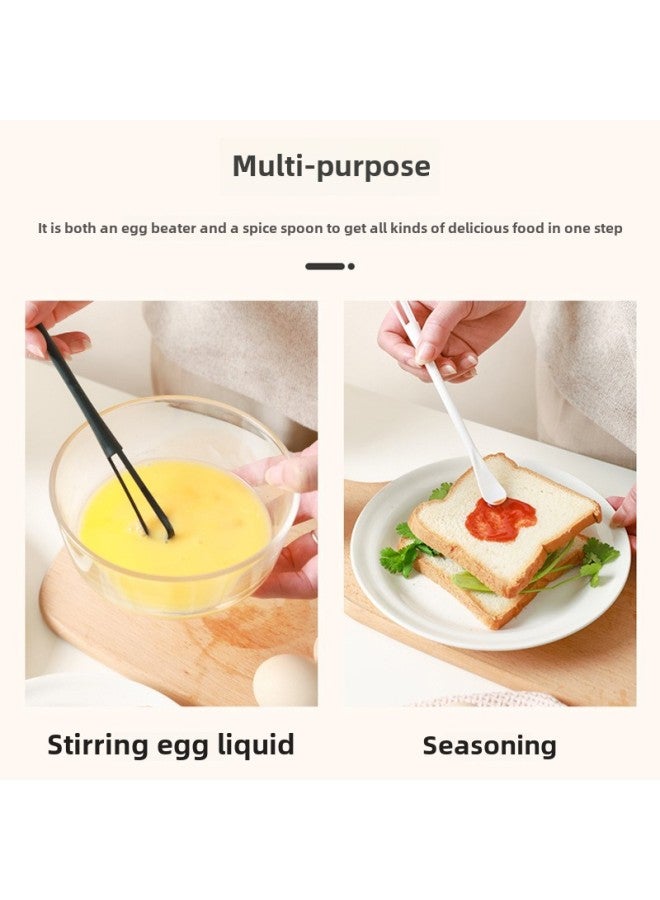 Household Kitchen Mini Plastic Egg Beater Outdoor Picnic Portable Egg Stirring Rod Multi-Functional Dual-Use Egg Beater-Color:White  - Image 5
