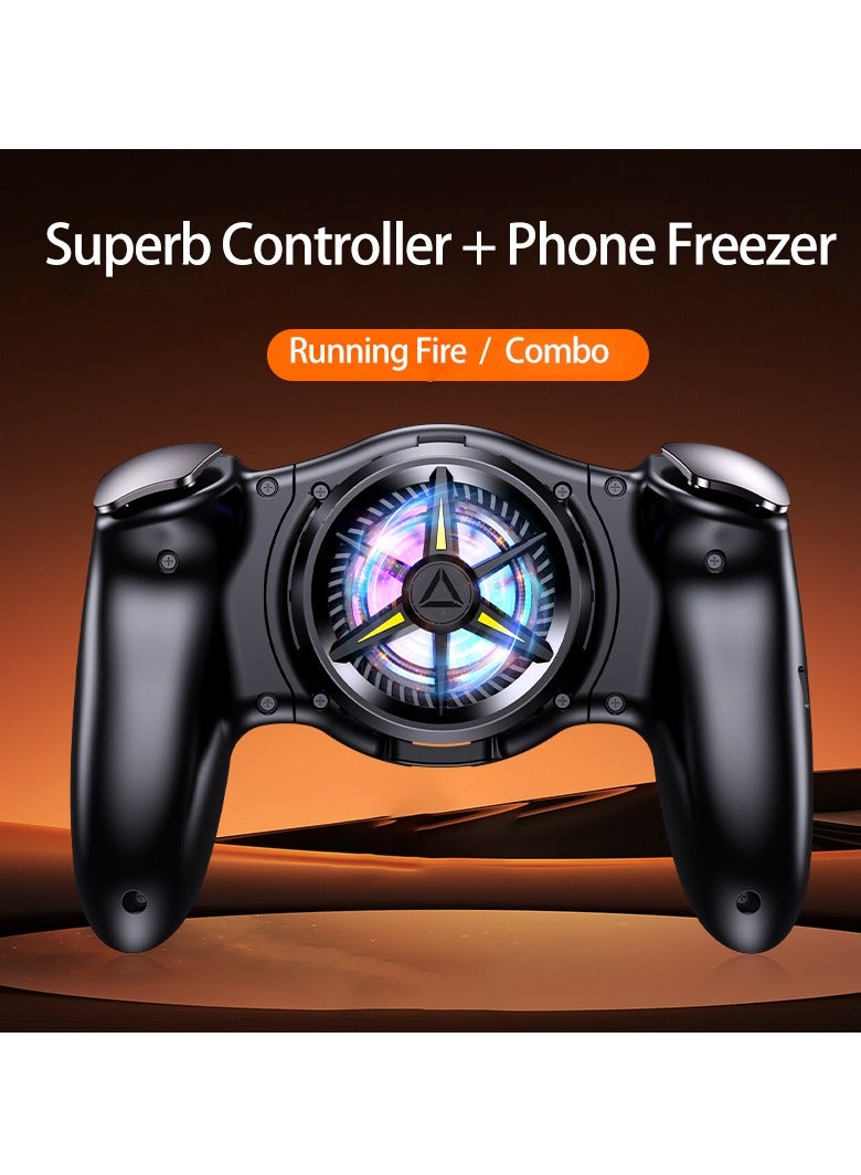 Phone Game Grip, Semiconductor, Adjustable Mobile Controller Handle Holder with Colorful Light Effect, Fan Cooling, for Android , iOS - Image 3