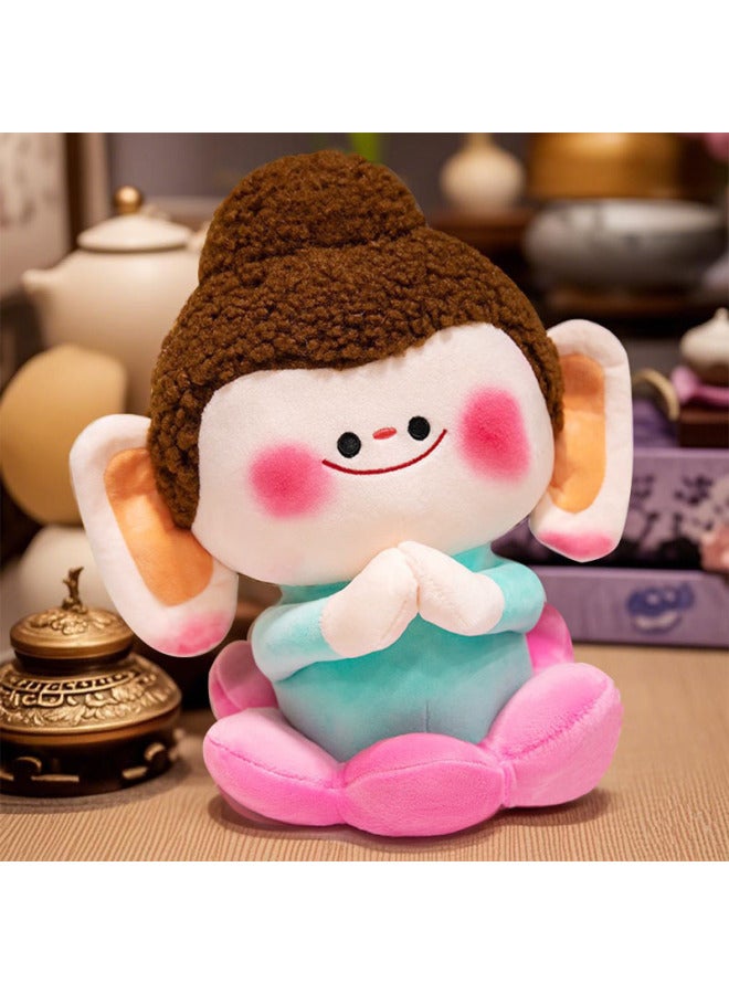 Lotus Little Buddha Plush Doll Creative Souvenir Palm Buddha Little Companion Doll Peace And Joy Creative Gift-Color:Qa1804【 8inch 】lotus Buddha  - Image 2
