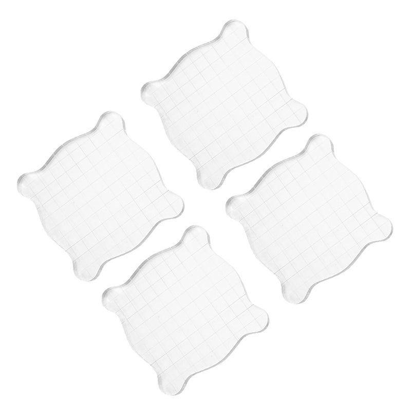 4pcs Stamp Block: Stamp Block - Clear Stamping Tools Set With Grid Lines For Scrapbooking Crafts Card Making - Image 1