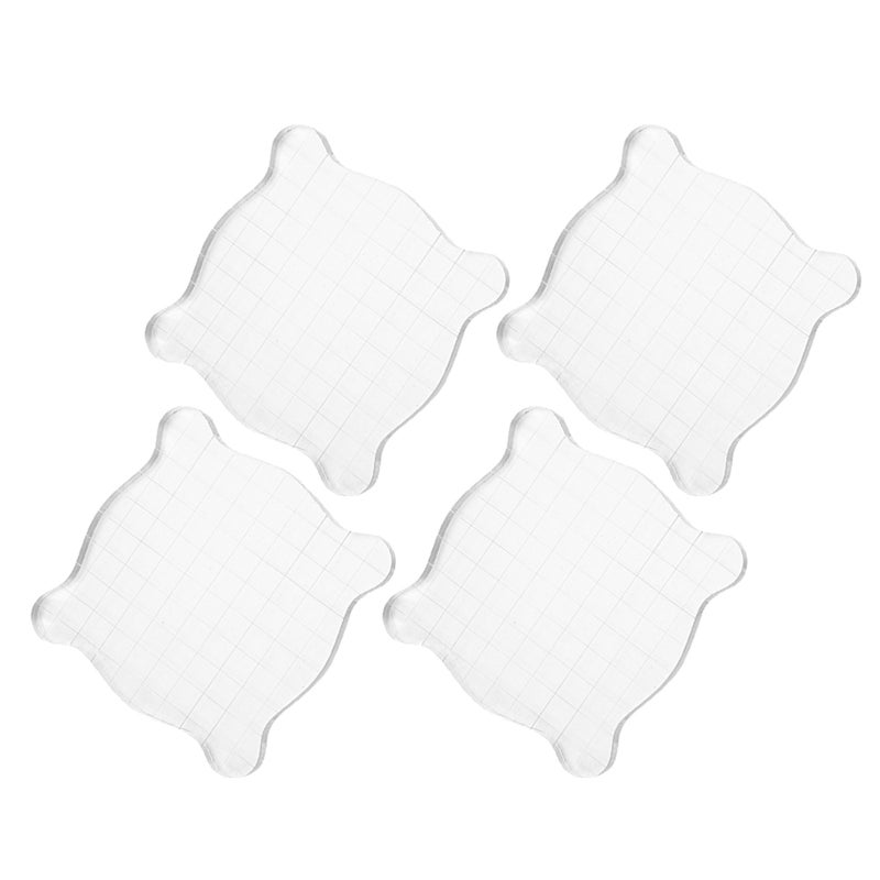 4pcs Stamp Block: Stamp Block - Clear Stamping Tools Set With Grid Lines For Scrapbooking Crafts Card Making - Image 4