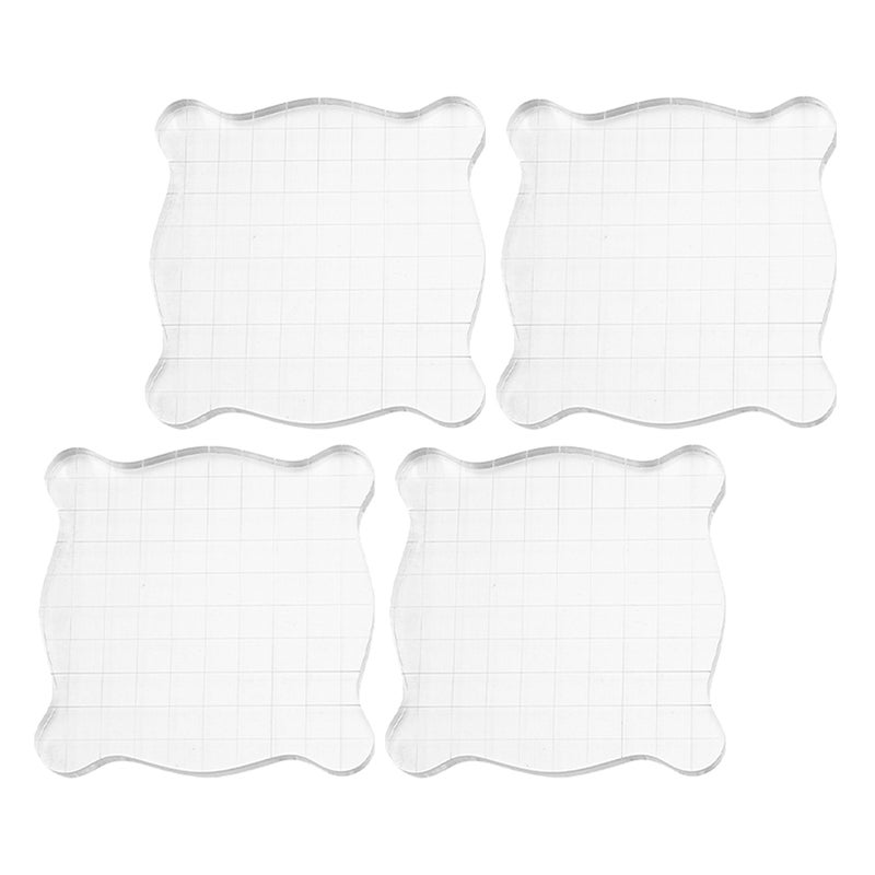 4pcs Stamp Block: Stamp Block - Clear Stamping Tools Set With Grid Lines For Scrapbooking Crafts Card Making - Image 3