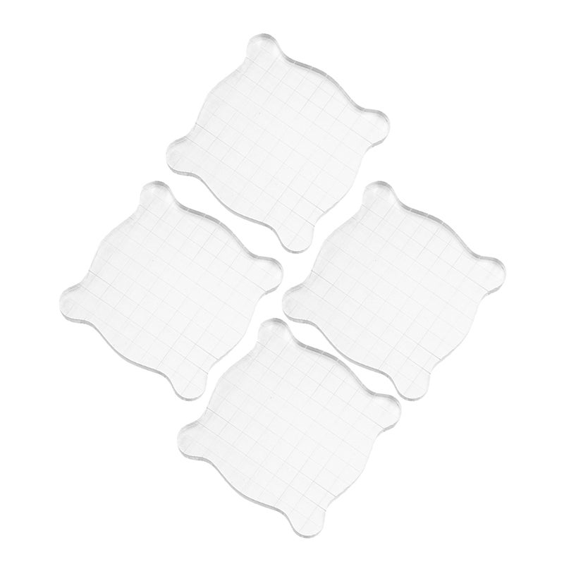 4pcs Stamp Block: Stamp Block - Clear Stamping Tools Set With Grid Lines For Scrapbooking Crafts Card Making - Image 2