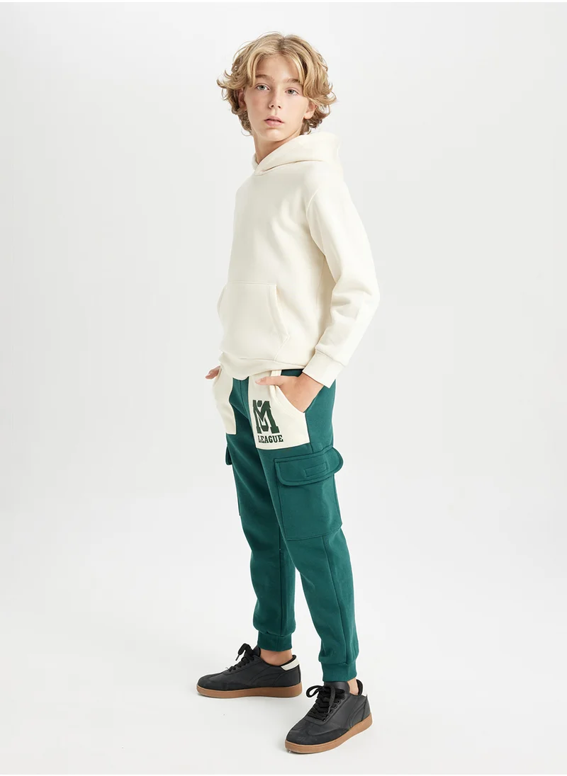 DeFacto Printed Cargo Pocket Elasticated Cuffed Jogger Pants