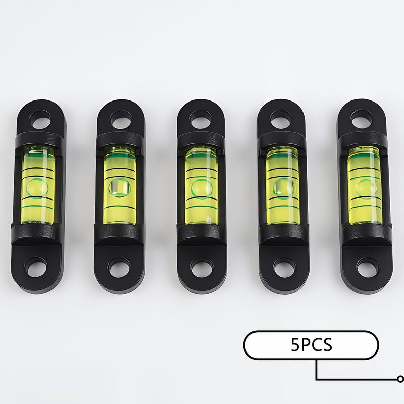5pcs Mini Portable Spirit Level Set with Hole Mounting Bracket Small Level Measuring Tool for Home Use - Image 1