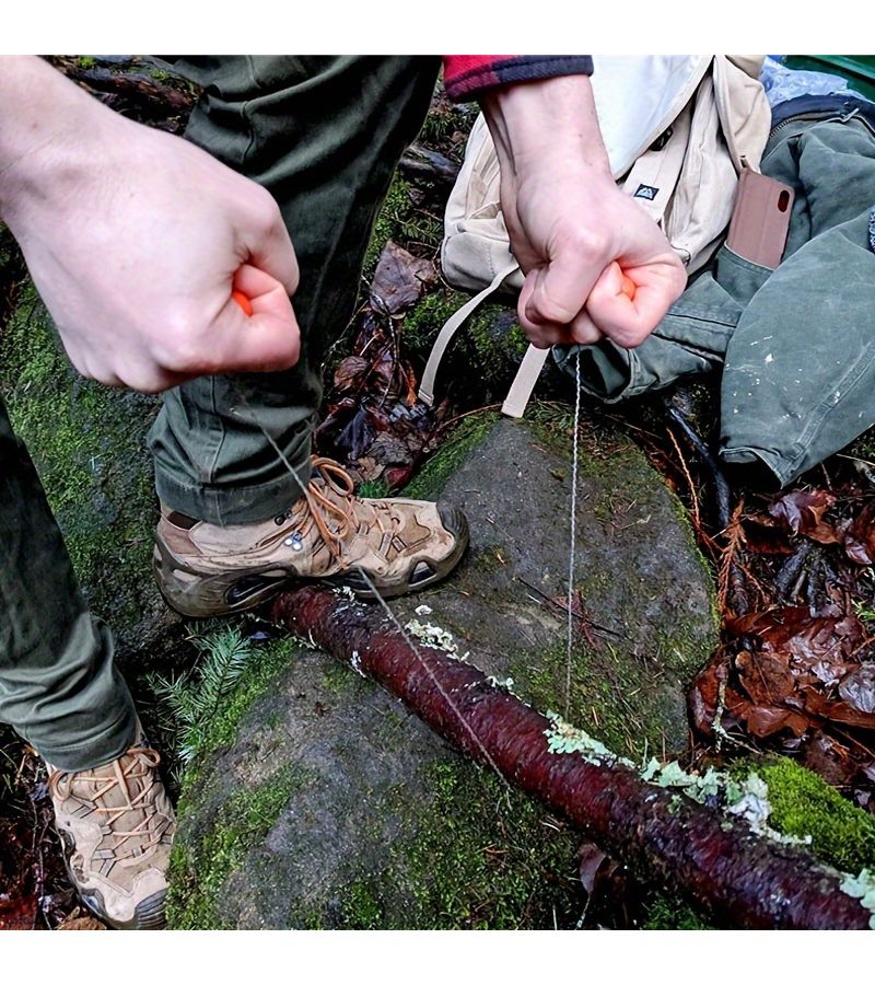 Black Stainless Steel Hand Pull Rope Saw for Cutting Wood Plastic Outdoor Camping - Image 4