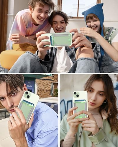 HiWe for MagSafe Wallet, Strongest Magnetic Wallet for iPhone 17/16/15/14/13/12 Series, 7 Cards Holder, Leather Minimalist Slim RFID, 1 Slot, Matcha Green - Image 2