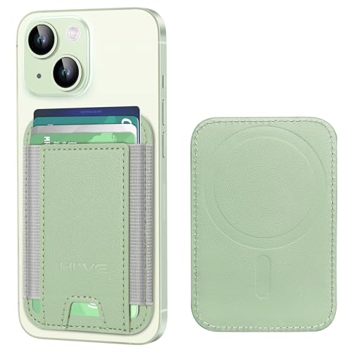 HiWe for MagSafe Wallet, Strongest Magnetic Wallet for iPhone 17/16/15/14/13/12 Series, 7 Cards Holder, Leather Minimalist Slim RFID, 1 Slot, Matcha Green - Image 1