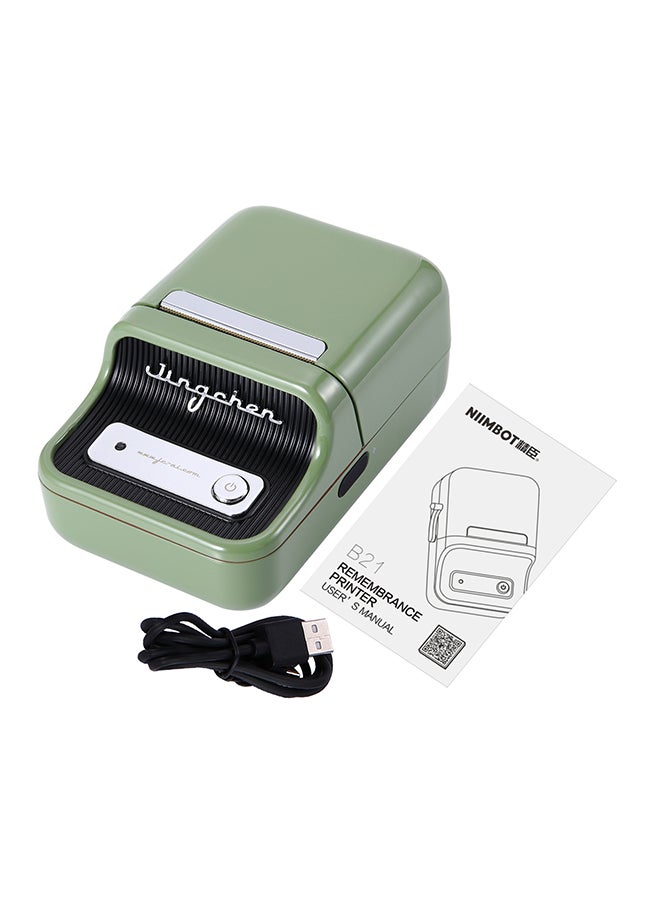 Portable Wireless BT Thermal Label Printer With RFID Recognition Avocado Green - Image 1