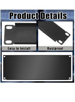 Excefore 3 Pieces 1U,2U,4U Blank Panel Metal Rack Mount Filler Panel Mount Panel Spacer 19 Inches Rack Blanking Panel Kit for Enclosure Server Rack Cabinet Black  - Image 5